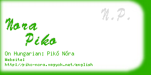 nora piko business card